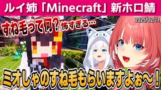 【Minecraft】ミオしゃのすね毛を拝借するルイ姉【鷹嶺ルイ /ホロライブ/切り抜き】