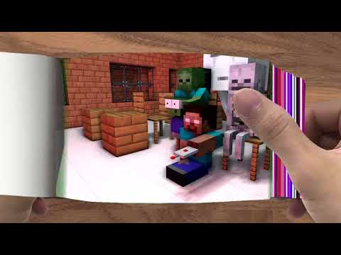 FLIPBOOK  Monster School  RAFT SURVIVAL CHALLENGE   Minecraft Animation000