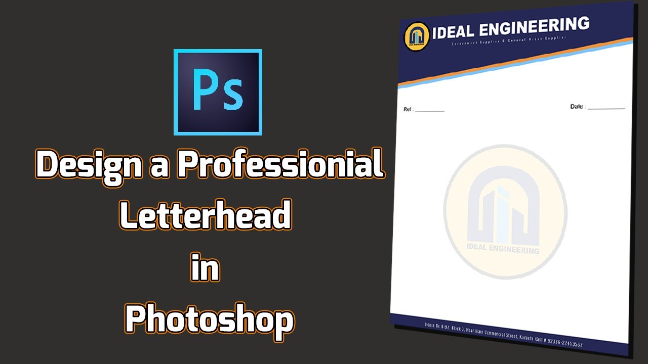 How to Design A Letterhead | Letterhead Design in Photoshop Tutorial (Free Template no copy right)