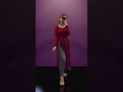 beautiful long kurtis with jeans ❤️// long kurti designs for girls for summer #kurti #suit #outfit