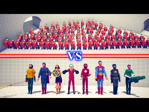 PRESENT ELF TEAM vs DC COMICS TEAM - Totally Accurate Battle Simulator TABS