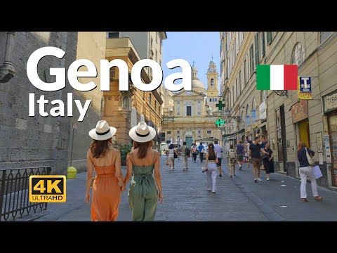 Genoa Italy Walking Tour 4K Genova Italy Summer City Walk