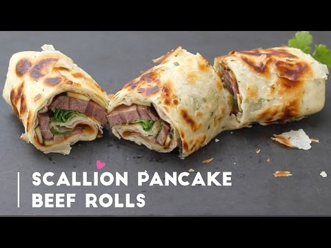台湾ねぎ焼き牛肉巻き（牛肉捲餅）｜前菜レシピ (Taiwanese Scallion Pancake Beef Rolls (牛肉捲餅) | Appetizer Recipe)