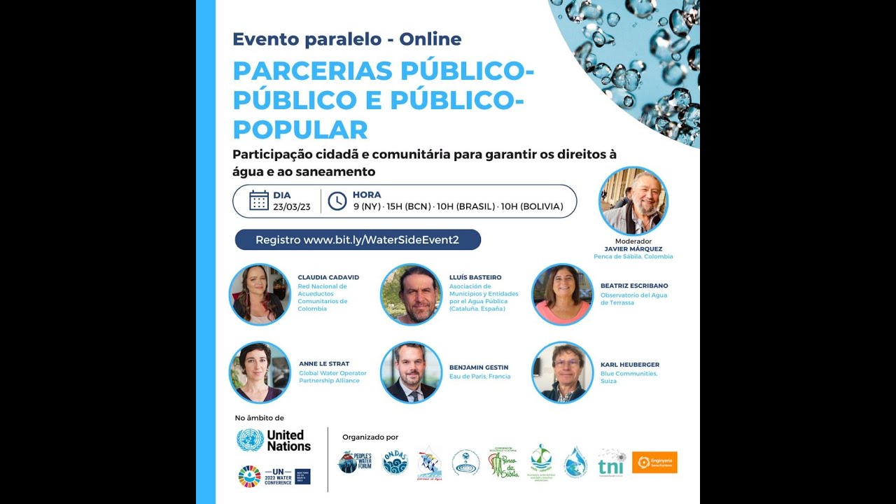 ONDAS na Conferência da Água 2023 da ONU: Parcerias público-público e público-popular