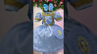 Vídeo de Fantasia Vestido Princesa Realeza Azul Bebê