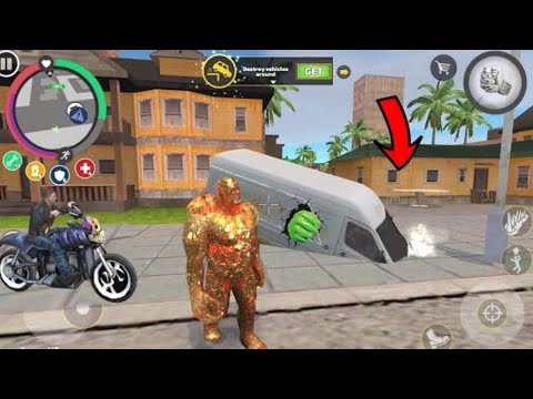 Rope Hero Vice Town -(Stone Giants vansinking into the ground) stone giantsenter army cave - HD