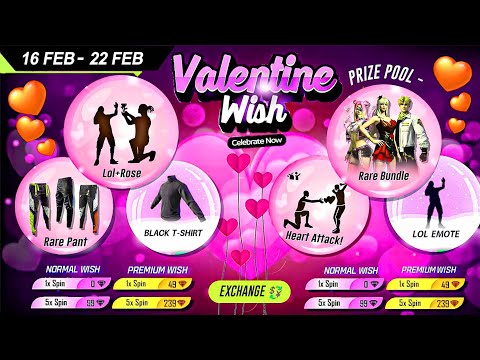 New Valentine Wish Event Free Fire💥 Valentine Wish Return Bangladesh server | Free Fire New Event