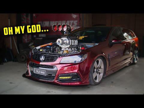 Mocking Up The 6/71 Blower With Carbon Fibre Hat On VF Wagon