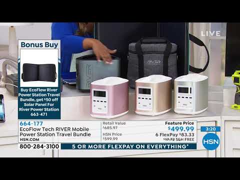 EcoFlow Tech RIVER Mobile Power Station Travel Bundle wi...