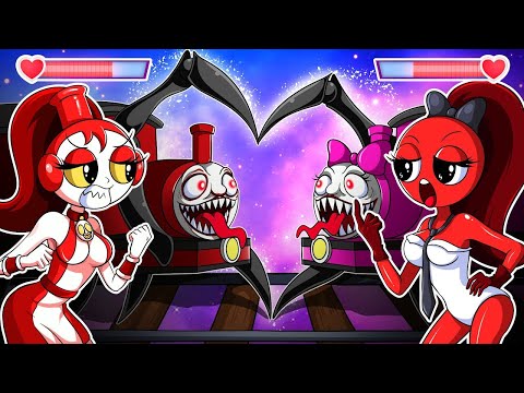 [Animation]Choo Choo Charles VS Red But Transform Girl! |🌈Rainbow Friends Animation | Gummy Dora