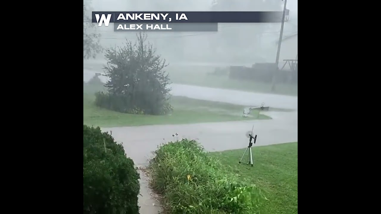 Hurricane-force winds and golf-ball hail strike Des Moines area in Tuesday afternoon storms