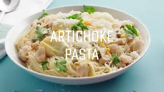 Artichoke Pasta with White Beans and Lemon