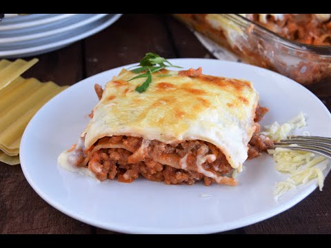 Lasaña boloñesa o lasaña de carne fácil