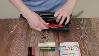 Модная женская сумка с оригинальной защелкой из натуральной кожи Vintage 22671 черная