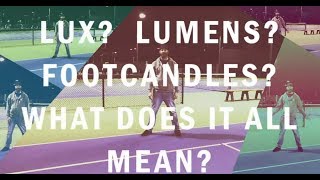 Footcandles & Lux  - what does fc & lx feel like in sports lighting?  How many footcandles?