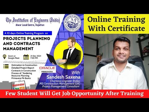 30 days Online Vocational Training Program Institution of Engineers India Rajasthan State Centre