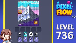 Pixel Flow Level 736 Solution Walkthrough