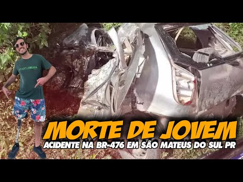 (( MORTE NO PARANÁ )) Jovem MORRE após bater carro contra carreta na BR-476 em São Mateus do Sul PR