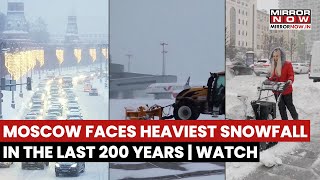 Moscow Snowfall: Russian Capital Receives Massive Snow After A Gap Of 200 Years | Watch Video