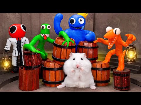 If Hamster Was In Rainbow Friends With All Monsters 🐹 Hamster Maze In Real Life