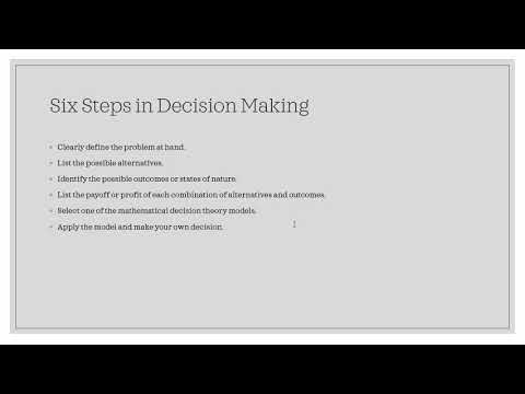 Decision Analysis Maximax