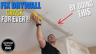 How to Fix a Drywall Crack in Ceiling or Wall FOR EVER!!! Tutorial