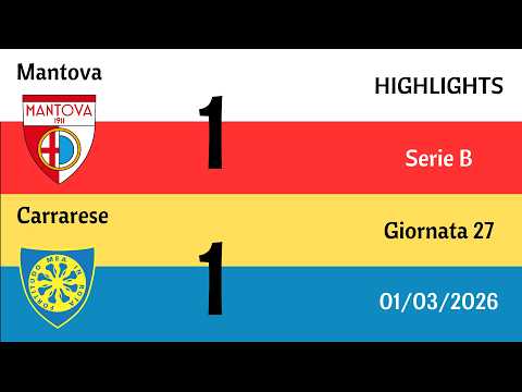 Mantova - Carrarese 1-1 | HIGHLIGHTS 27 Giornata di Serie B | 01/03/2026