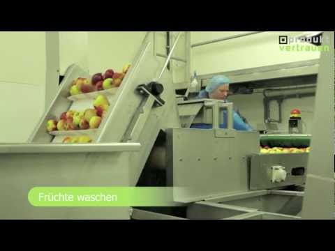 produkt-vertrauen zeigt: true-fruits -Saft-Herstellung: Apfel, Kiwi