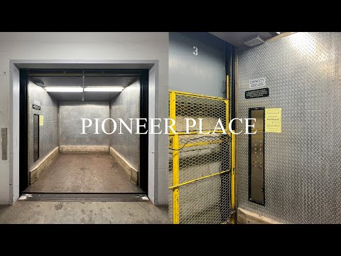 INSANELY EPIC Montgomery Hydraulic Freight Elevator - Pioneer Place - Portland, OR