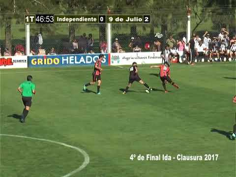 Fútbol Resumen:  Independiente 1 vs 9 de Julio 3 - 16/10/2017