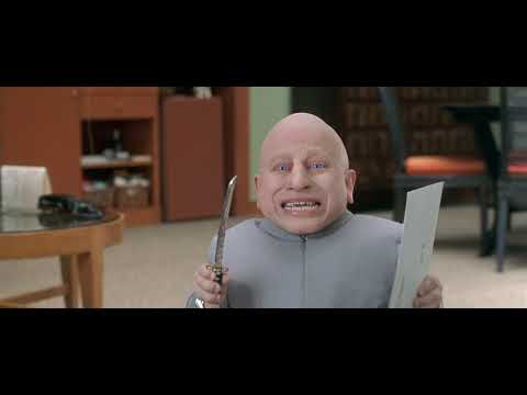 Austin Powers kicks Mini-me into mini fridge