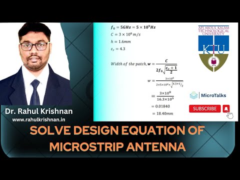 How to solve design equation of Rectangular Microstrip Patch Antenna