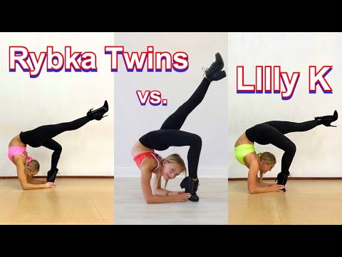 Extreme Yoga Challenge in HEELS! Ft. Rybka Twins vs Lilly K! #yogachallenge #acrochallenge
