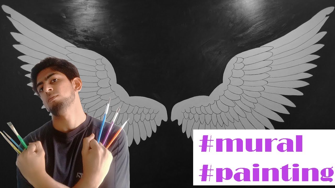 Angel Wings Mural Painting | Time Lapse