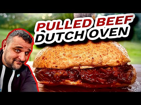 BBQ Pulled Beef Grilled in a Dutch Oven --- Klaus Grills