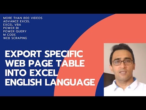 Export specific table using VBA WebScraping - English language