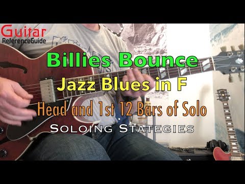 Billies Bounce|Jazz Blues in F|Head and  1st 12 Bars Of Charlie Parker Solo