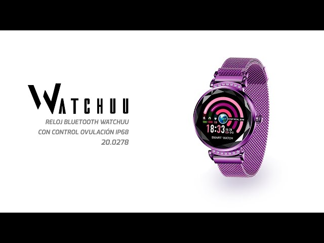 Unotec Watchuu Cleopatra Reloj Bluetooth con Control Ovulacion IP68 Morado video