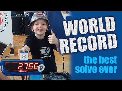 Fastest solve Rubik's Cube - Official WORLD RECORD - 2.76 s. - by Teodor Zajder from Poland
