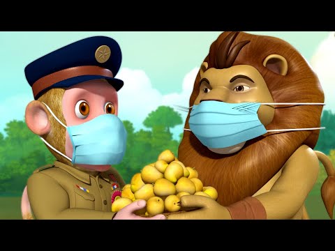 Police Bandar Mama Aaye, Mask Pehenkar Baahar Jaaye | Hindi Rhymes for Children | Infobells