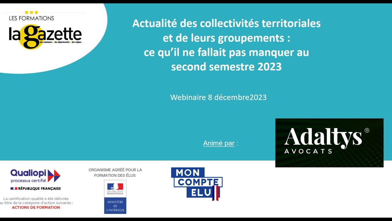 Actualité juridique territoriale  : ce qu'il ne fallait pas manquer au second semestre 2023 !