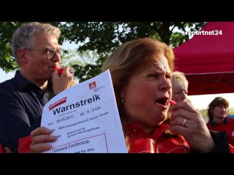 150 Teilnehmer bei Warnstreik vor dem BSH-Hausgerätewerk in Nauen