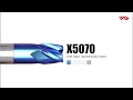 YG 1 Cutting Tools Milling X5070 End Mills For High Hardened Steel Machining HRc45 To HRc70