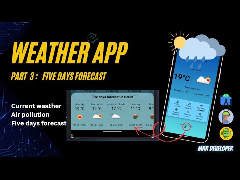 WEATHER APP part 3, FIVE DAYS FORECAST. Android studio | Kotlin