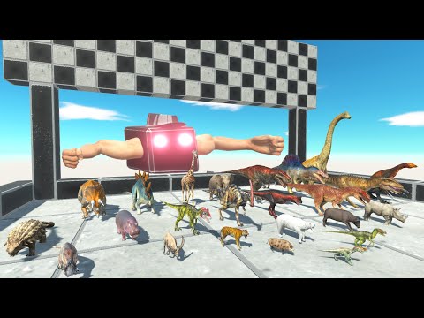 SPEED BATTLE RACE DINOSAURS VS ANIMAL DEFEAT EPIC PUNCH - Animal Revolt Battle Simulator