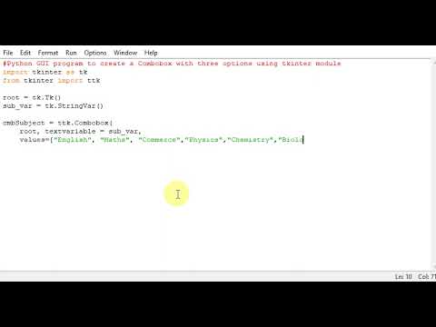 Python Gui Program To Create A Combobox With Three Options Using Tkinter Module