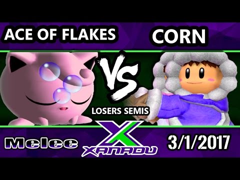 S@X 191 - Ace of Flakes (Jigglypuff) Vs. Corn (Ice Climbers) - SSBM Losers Semis - Smash Melee