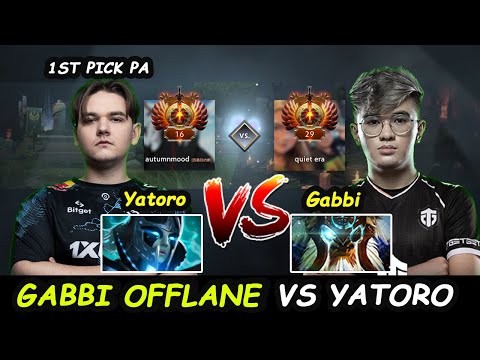 Gabbi vs Yatoro : Earthshaker Offlane against First Pick PA