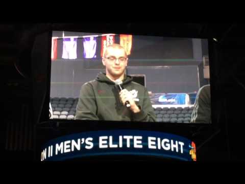 Jordan Riewer Doing Q&A at NCAA Elite 8