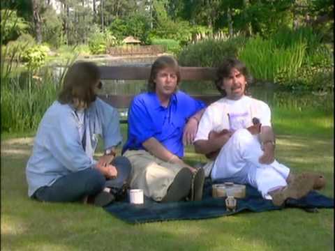 Beatles reunion:Paul, Ringo, and George jamming on a ukelele in the 90s